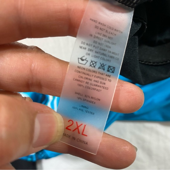 Rashguard woman’s Long Sleeve Shirred Side Attached Bra black blue 2XL Rashguard - Picture 8 of 11